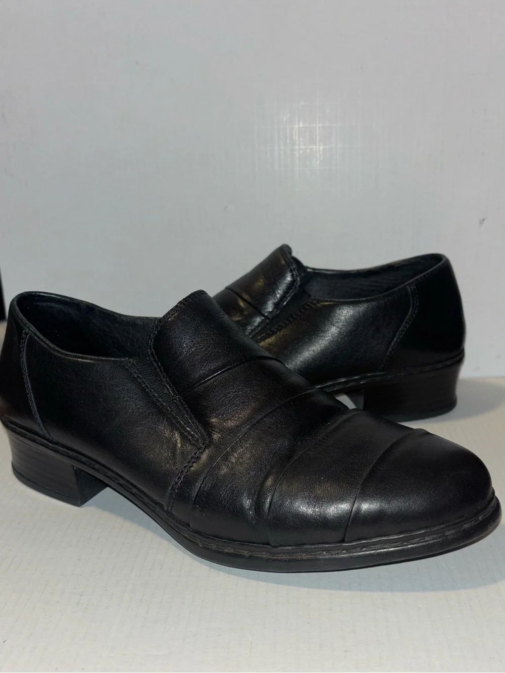 Rieker Antistress Layered Loafer Black Leather Woman's Size 6 Slip ons